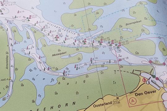 Kaart gebied, excursie Waddenzee, Fogol